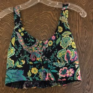 Fun colored and patterned tank crop top!